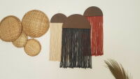 Imagem do produto Painel Decorativo Meia Lua Macramê de Madeira Vermelho